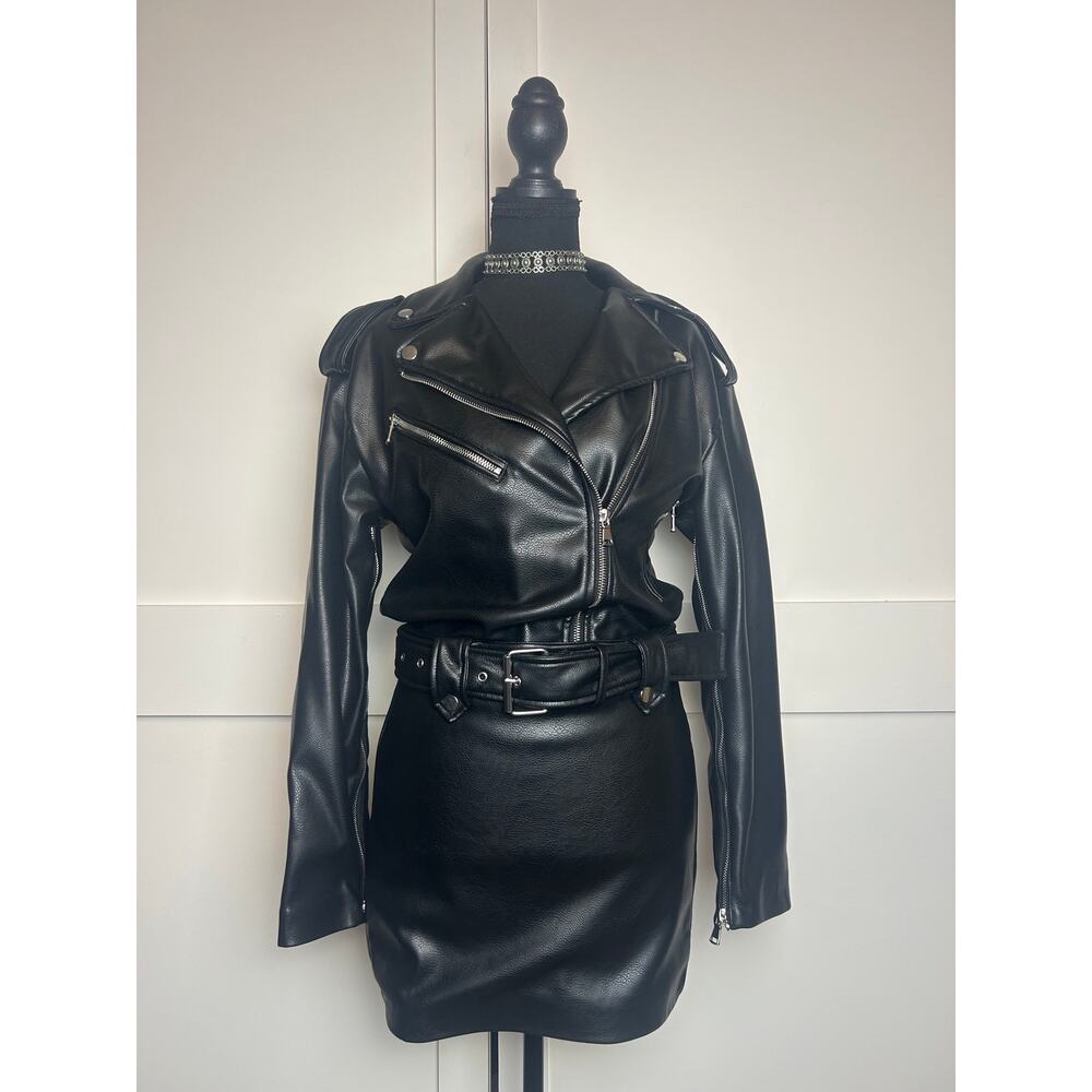 Zara nwt faux leather biker moto jacket xs